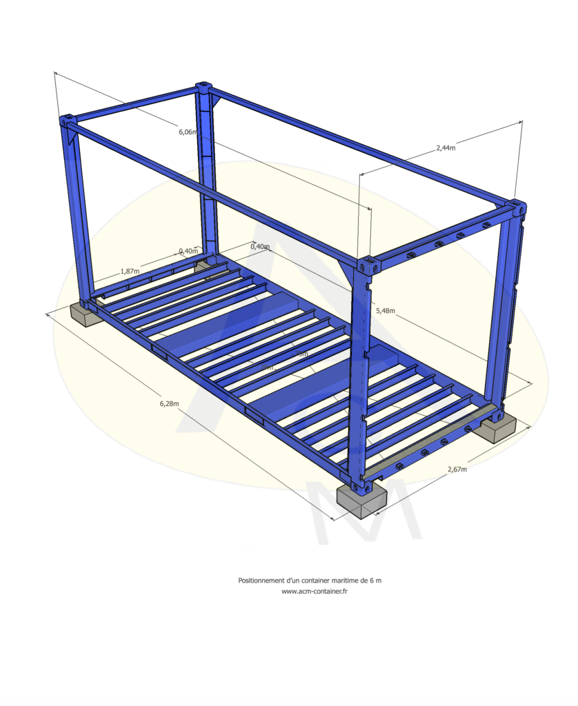 Plan pour container maritime 6m